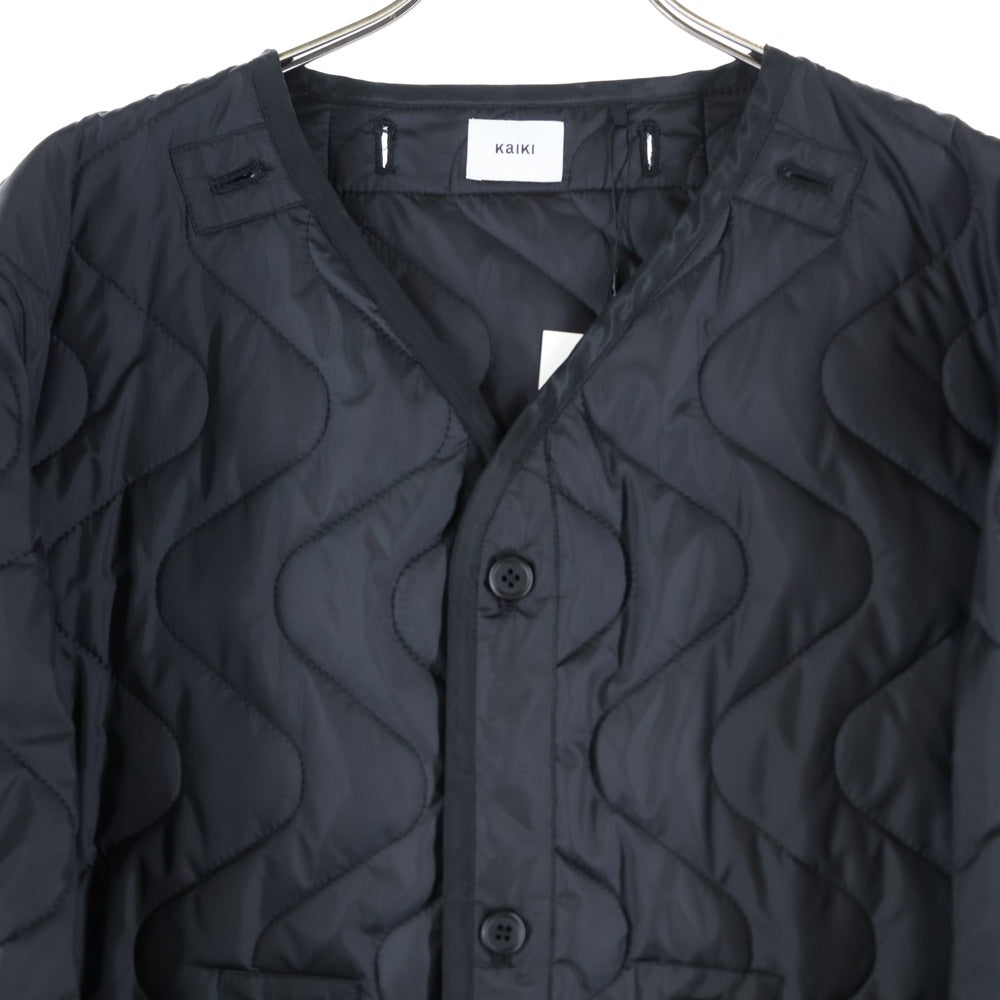 NO BRAND(ノーブランド) KAIKI 23AW ウェーブ キルティング ロング ライナー コート レディース ブラック KA232-QU