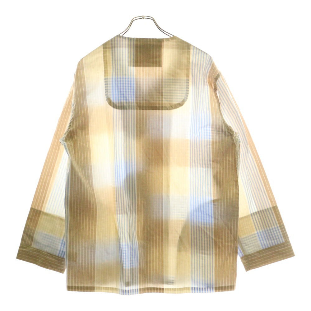 NO BRAND(ノーブランド) NOWHAW ノウハウ NANCY PAJAMA ナンシー ストライプ オープンカラー 長袖シャツ ジョガー パンツ セットアップ パジャマ マルチカラー P-S314-H
