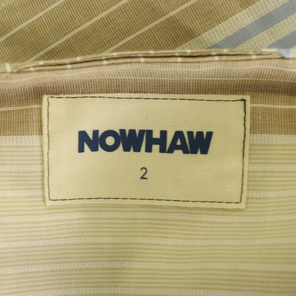 NO BRAND(ノーブランド) NOWHAW ノウハウ NANCY PAJAMA ナンシー ストライプ オープンカラー 長袖シャツ ジョガー パンツ セットアップ パジャマ マルチカラー P-S314-H