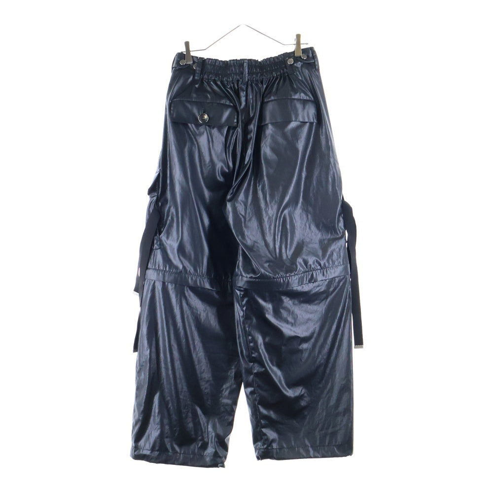 Licht Bestreben(リヒトベシュトレーベン) 25SS FAKE-FAKE LEATHER フェイクレザー デタッチャブル ワイド ボンテージ カーゴパンツ ブラック LB25SS-PT05-FFL