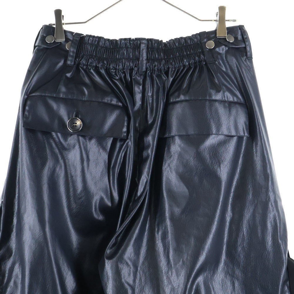 Licht Bestreben(リヒトベシュトレーベン) 25SS FAKE-FAKE LEATHER フェイクレザー デタッチャブル ワイド ボンテージ カーゴパンツ ブラック LB25SS-PT05-FFL