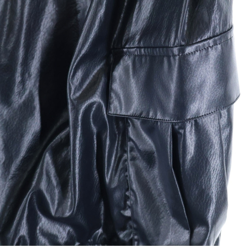 Licht Bestreben(リヒトベシュトレーベン) 25SS FAKE-FAKE LEATHER フェイクレザー デタッチャブル ワイド ボンテージ カーゴパンツ ブラック LB25SS-PT05-FFL