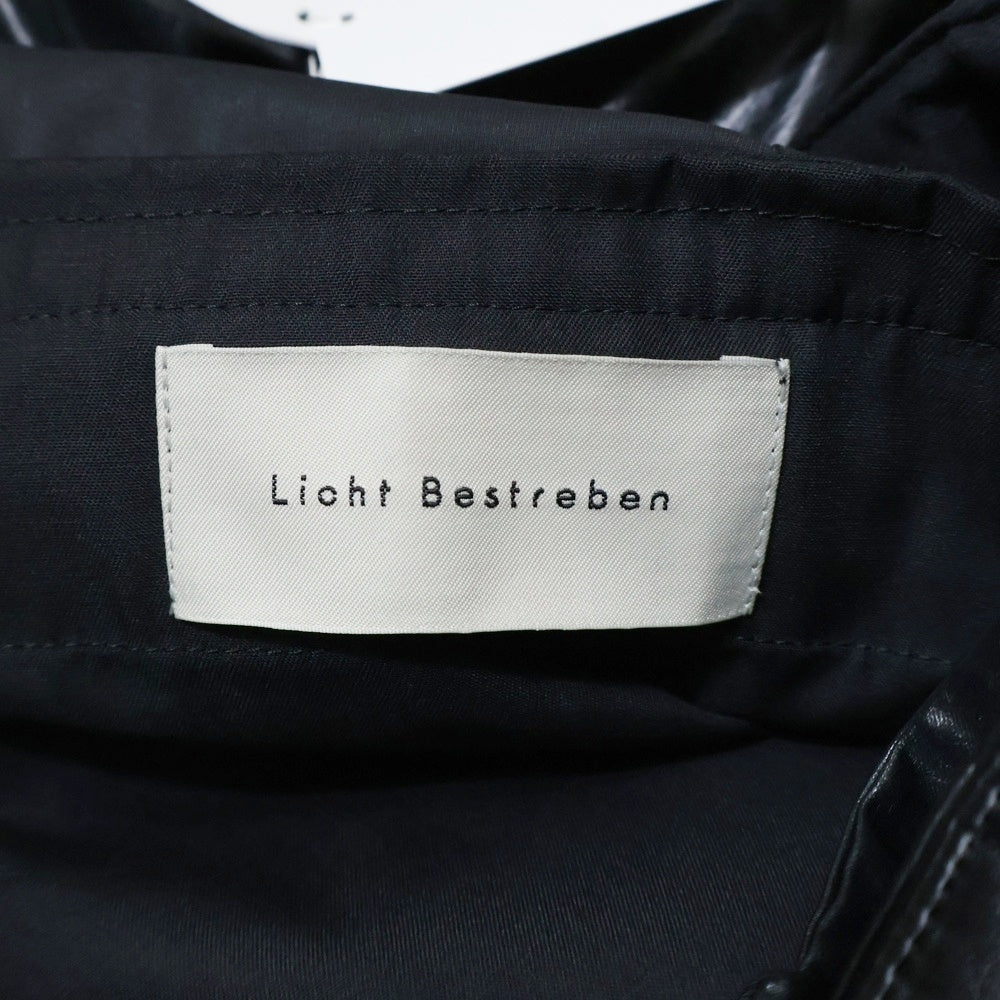Licht Bestreben(リヒトベシュトレーベン) 25SS FAKE-FAKE LEATHER フェイクレザー デタッチャブル ワイド ボンテージ カーゴパンツ ブラック LB25SS-PT05-FFL