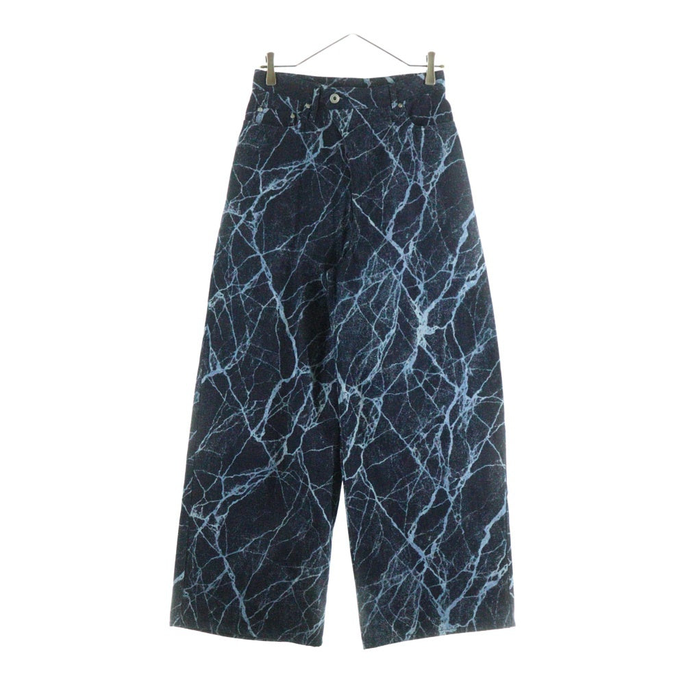 HATRA(ハトラ) HATRA ハトラ 24FW ATLAS BLEACH DENIM アトラス ブリーチ バギー デニム パンツ レディース ネイビー htr_f24_BT07