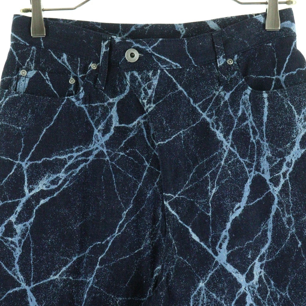 HATRA(ハトラ) HATRA ハトラ 24FW ATLAS BLEACH DENIM アトラス ブリーチ バギー デニム パンツ レディース ネイビー htr_f24_BT07