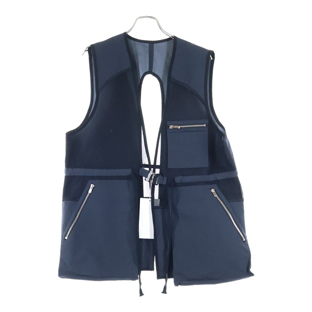 PRASTHANA(プラスターナ) 25SS 3L UTILITY BUCKLE VEST スリーエル ユーティリティ バックル メッシュ ベスト グレー P-2004003