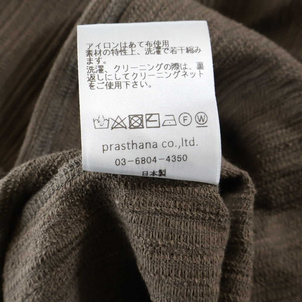 PRASTHANA(プラスターナ) 24AW BASE LAYER ROUND NECK ベース レイヤー ラウンドネック 長袖Tシャツ カットソー ブラウン P-1902002B