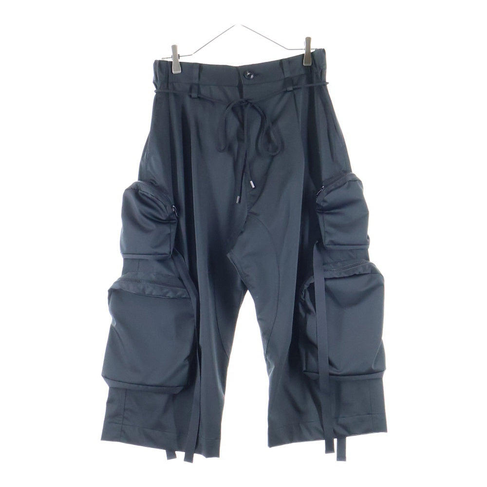 PRASTHANA(プラスターナ) 23SS FORM 7 CARGO PANTS フォーム 7 ドローストリング ナイロン カーゴパンツ ブラック P-1603002