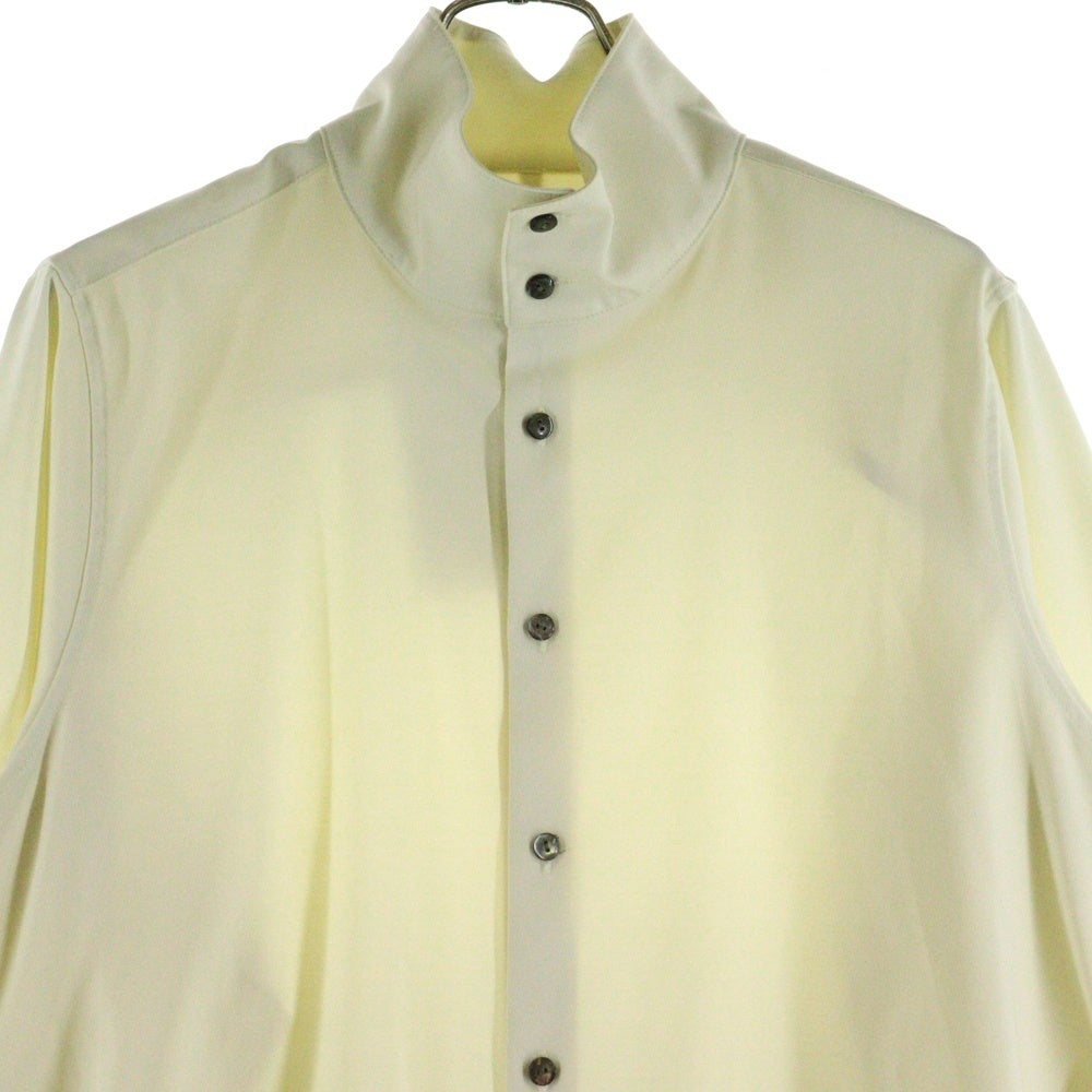 prasthana(プラスターナ) PRASTHANA プラスターナ 23AW STAND NECK CREVICE SHIRT スタンドカラー クレヴィス 長袖シャツ アイボリー P-1701001