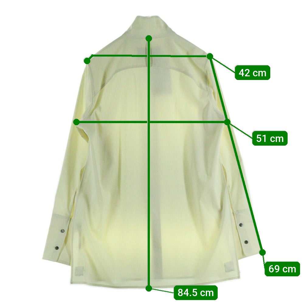 prasthana(プラスターナ) PRASTHANA プラスターナ 23AW STAND NECK CREVICE SHIRT スタンドカラー クレヴィス 長袖シャツ アイボリー P-1701001