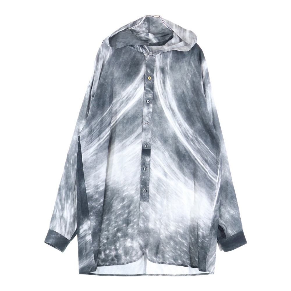 prasthana(プラスターナ) PRASTHANA プラスターナ 24SS HOODED OVER SHIRT フーデッド オーバー 長袖シャツ グレー P-1801002