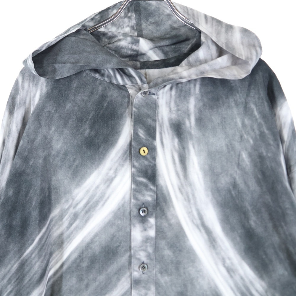 prasthana(プラスターナ) PRASTHANA プラスターナ 24SS HOODED OVER SHIRT フーデッド オーバー 長袖シャツ グレー P-1801002