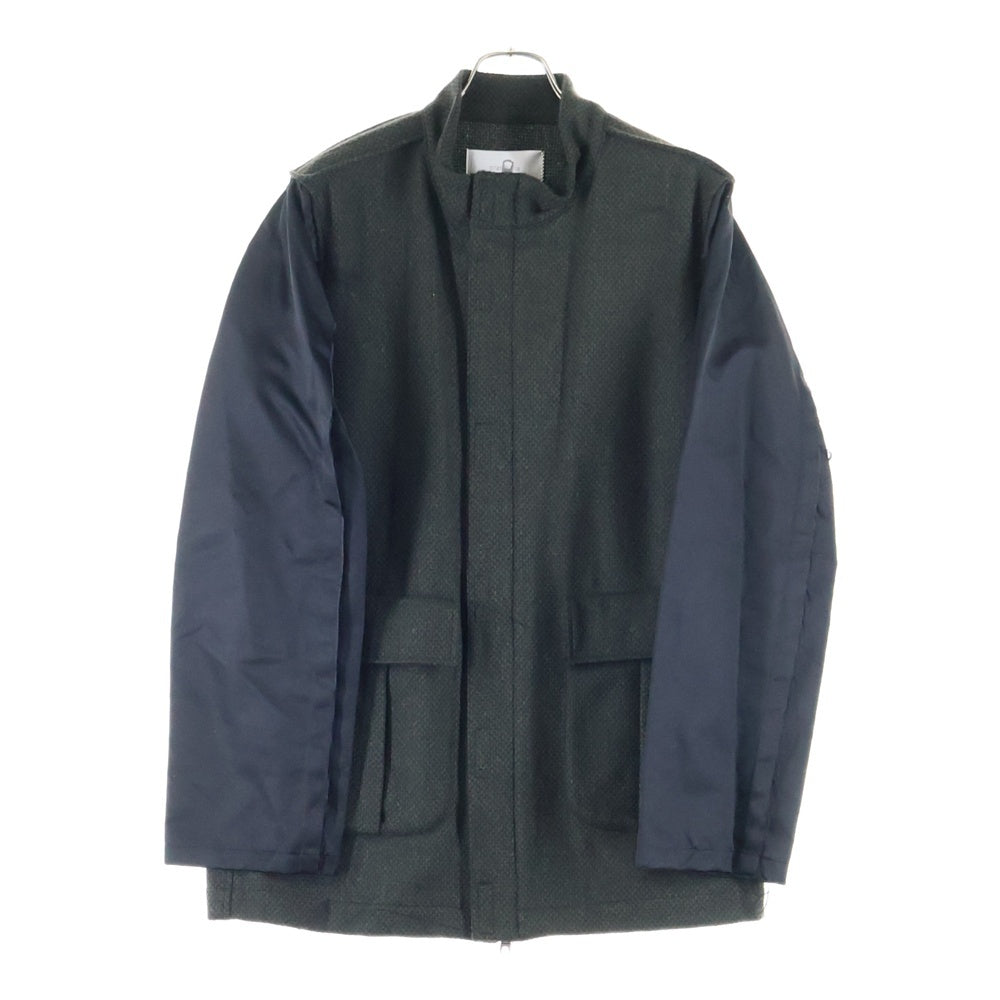 PRASTHANA(プラスターナ) 23AW LC3 FIELD JACKET スタンドカラー カットオフ スリーブ ウール コート カーキ P-1704003