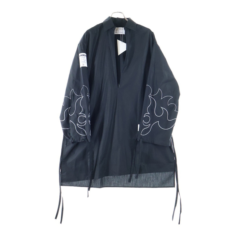 JUVENILE HALL ROLL CALL(ジュヴェナイルホールロールコール) 24AW EMB SKPR TYP SHIRTS スリーブ エンブロイダリー スキッパー ロング 長袖シャツ ブラック 2140