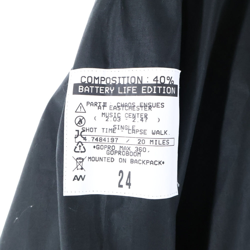 JUVENILE HALL ROLL CALL(ジュヴェナイルホールロールコール) 24AW EMB SKPR TYP SHIRTS スリーブ エンブロイダリー スキッパー ロング 長袖シャツ ブラック 2140