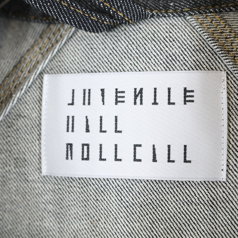 JUVENILE HALL ROLL CALL(ジュヴェナイルホールロールコール) 24SS VMS DNM TRACKER スリーブ エンブロイダリー デニム トラッカージャケット ポンチョ グレー 1993