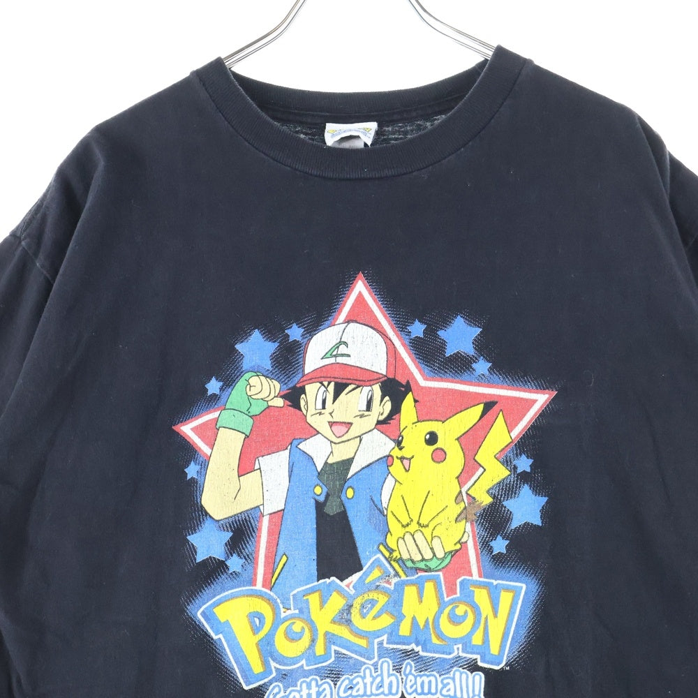 VINTAGE(ヴィンテージ) 90S VINTAGE POKEMON 1999 TEE ヴィンテージ ポケットモンスター サトシ ピカチュウ プリントTシャツ 半袖クルーネックカットソー ブラック