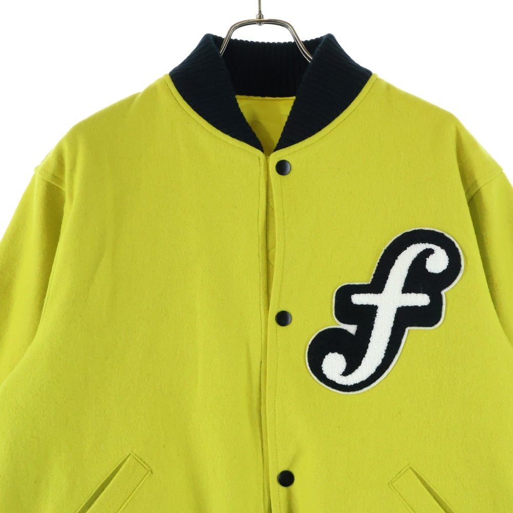 FAF/Fake As Flowers(エフエーエフ/フェイクアズフラワーズ) 23AW WOOL STADIUM JACKET ウールスタジアムジャケット スタジャン イエロー/ブラック 13422005