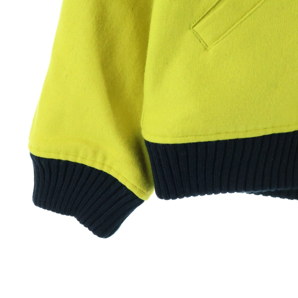 FAF/Fake As Flowers(エフエーエフ/フェイクアズフラワーズ) 23AW WOOL STADIUM JACKET ウールスタジアムジャケット スタジャン イエロー/ブラック 13422005