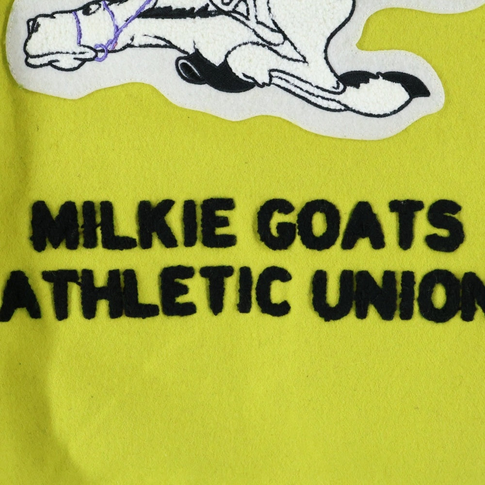 FAF/Fake As Flowers(エフエーエフ/フェイクアズフラワーズ) 23AW WOOL STADIUM JACKET ウールスタジアムジャケット スタジャン イエロー/ブラック 13422005