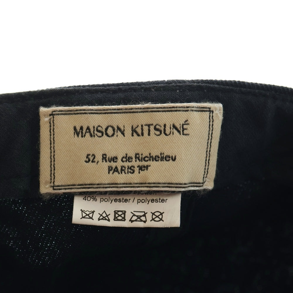 MAISON KITSUNE(メゾンキツネ) CAP 6P TRICOLOR FOX PATCH フォックスデザインパッチ アジャスター 6パネル キャップ 帽子 ブラック EU06100WW0007
