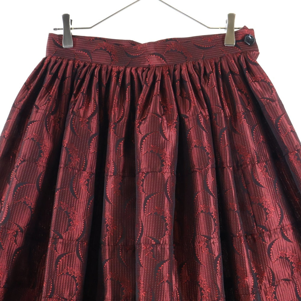 tricot COMME des GARCONS(トリコ コム デ ギャルソン) 14SS AD2013 総柄 ドレープ スカート レッド TM-S013 レディース