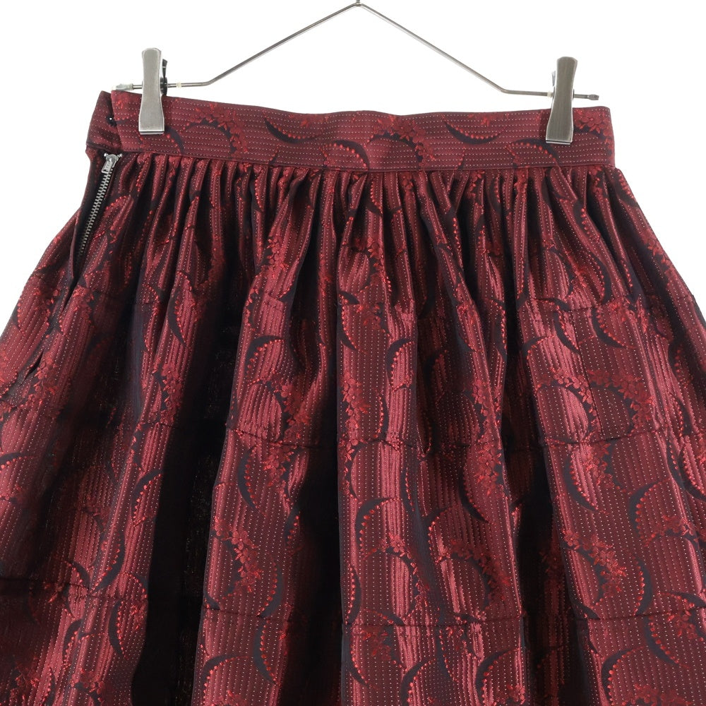 tricot COMME des GARCONS(トリコ コム デ ギャルソン) 14SS AD2013 総柄 ドレープ スカート レッド TM-S013 レディース