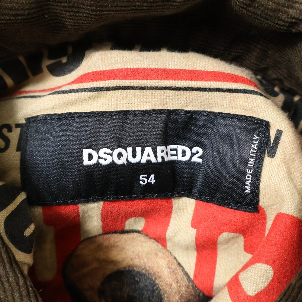 DSQUARED2(ディースクエアード) 18AW DAN JEAN JACKET 襟コーデュロイ ウエスタンデザイン デニム トラッカージャケット インディゴ S71AN0014 S30309