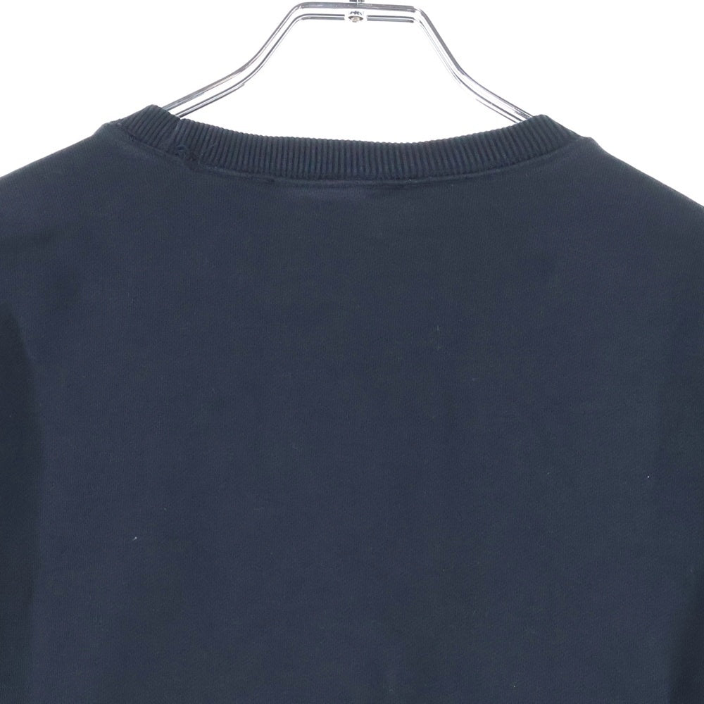 DIESEL(ディーゼル) レザーロゴパッチ クルーネック スウェット 半袖トレーナー ブラック