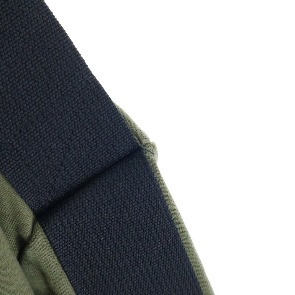 DIESEL(ディーゼル) パラシュートデザイン 袖裾カットオフ クルーネック スウェット 半袖トレーナー グリーン