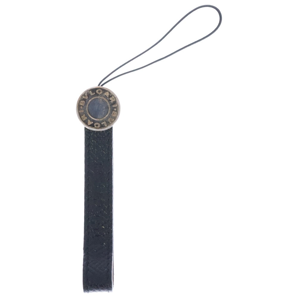 BVLGARI(ブルガリ) B-zero1 ビーゼロワン レザー携帯ストラップ チャーム ブラック