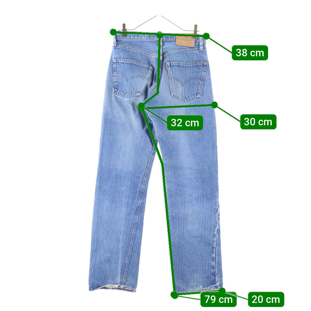 Levi's(リーバイス) 70S VINTAGE 501 66後期 両面スモールe ボタン裏6 ボタンフライストレートデニムパンツ ジーンズ インディゴ