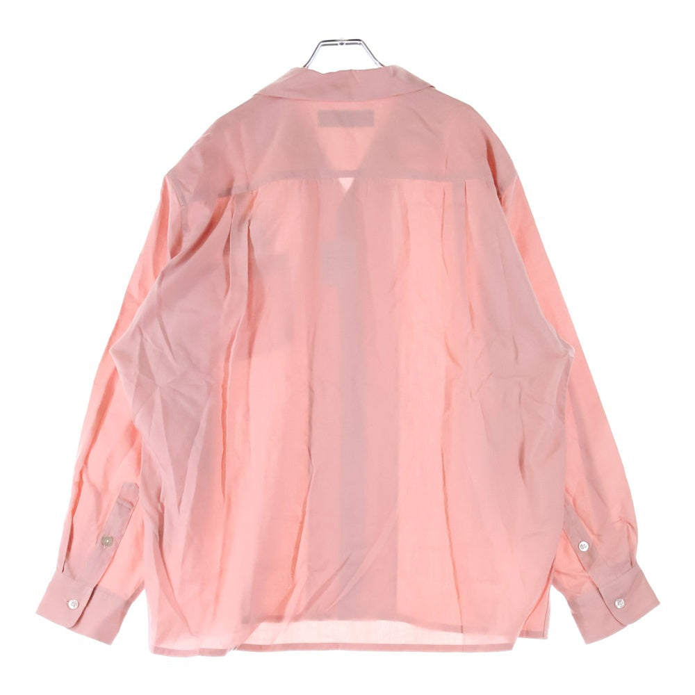 WACKO MARIA(ワコマリア) 25SS ×MR.BROTHERS CUT CLUB 50'S SHIRT ミスターブラザーズ 胸ロゴ刺繍 長袖オープンカラーシャツ ピンク