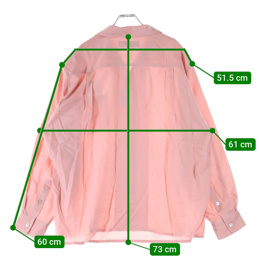 WACKO MARIA(ワコマリア) 25SS ×MR.BROTHERS CUT CLUB 50'S SHIRT ミスターブラザーズ 胸ロゴ刺繍 長袖オープンカラーシャツ ピンク