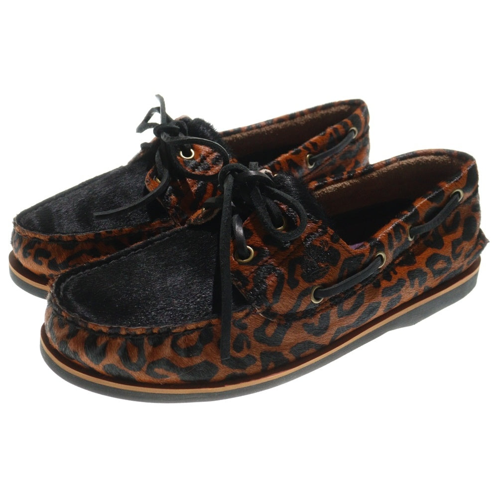 WACKO MARIA(ワコマリア) ×TIMBERLAND LEOPARD CLASSIC BOAT 2 ティンバーランド レオパードデッキシューズ ブラウン US9/27cm 0A5YYB