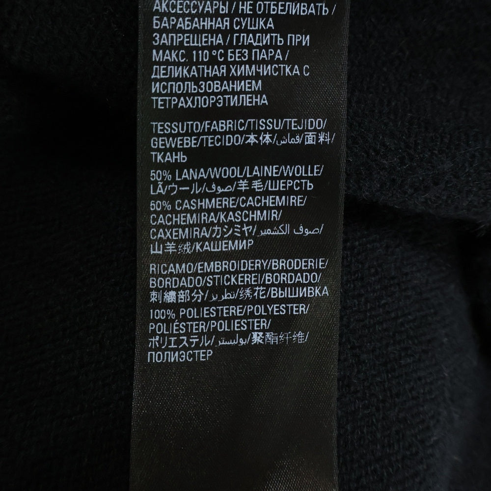 BALENCIAGA(バレンシアガ) 22AW カシミヤ混 フロントロゴエンブロイダリー カーディガン ニット ブラック 704124