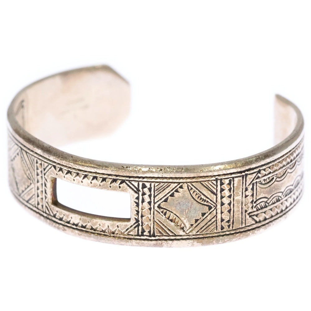 HERMES(エルメス) Touareg トゥアレグ 民族柄 バングル ブレスレット シルバー