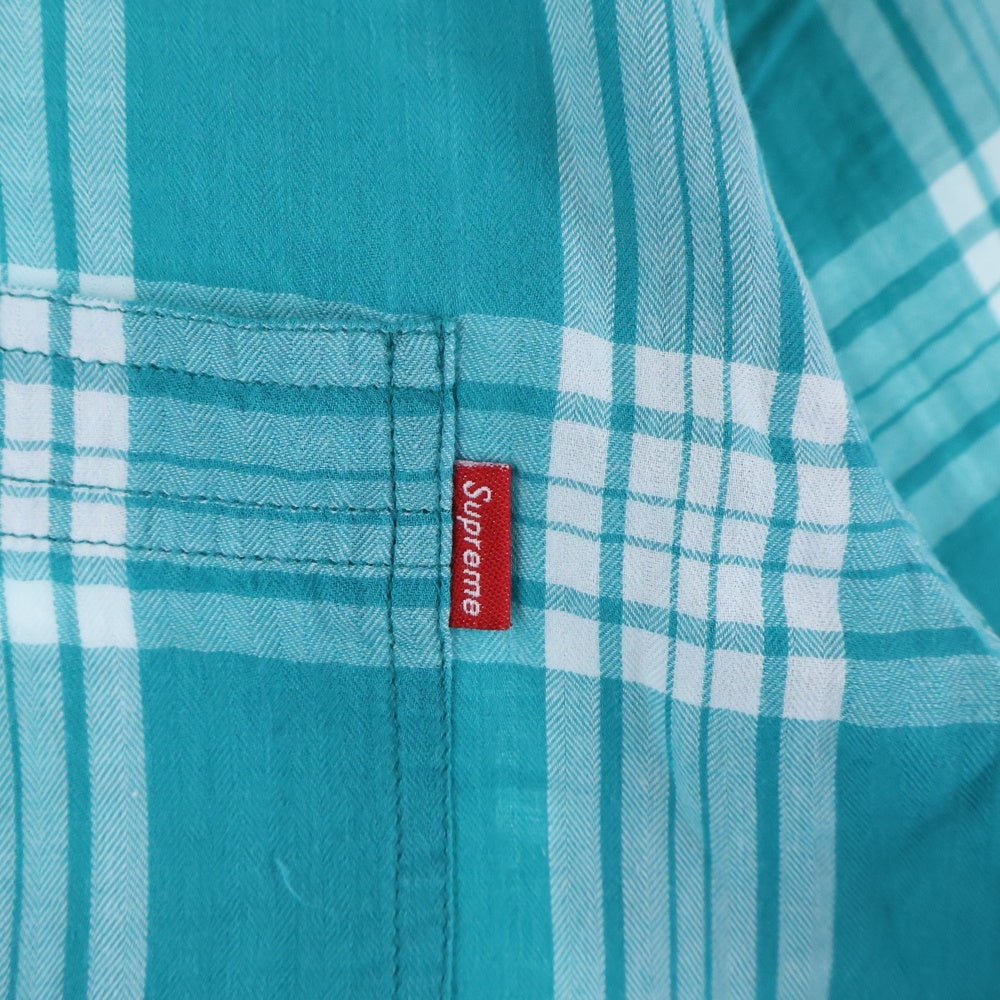 SUPREME(シュプリーム) 10SS Plaid BD S/S Shirt プレイド ボタンダウン 半袖シャツ スカイブルー