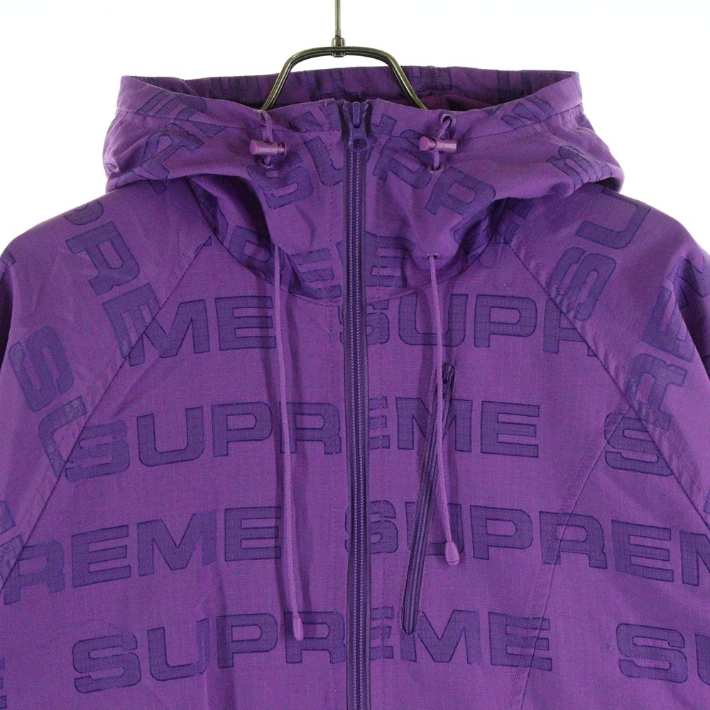 SUPREME(シュプリーム) 21AW Logo Ripstop Hooded Track Jacket ロゴ リップストップ 総柄 ジップアップ フーデッド トラックジャケット パープル