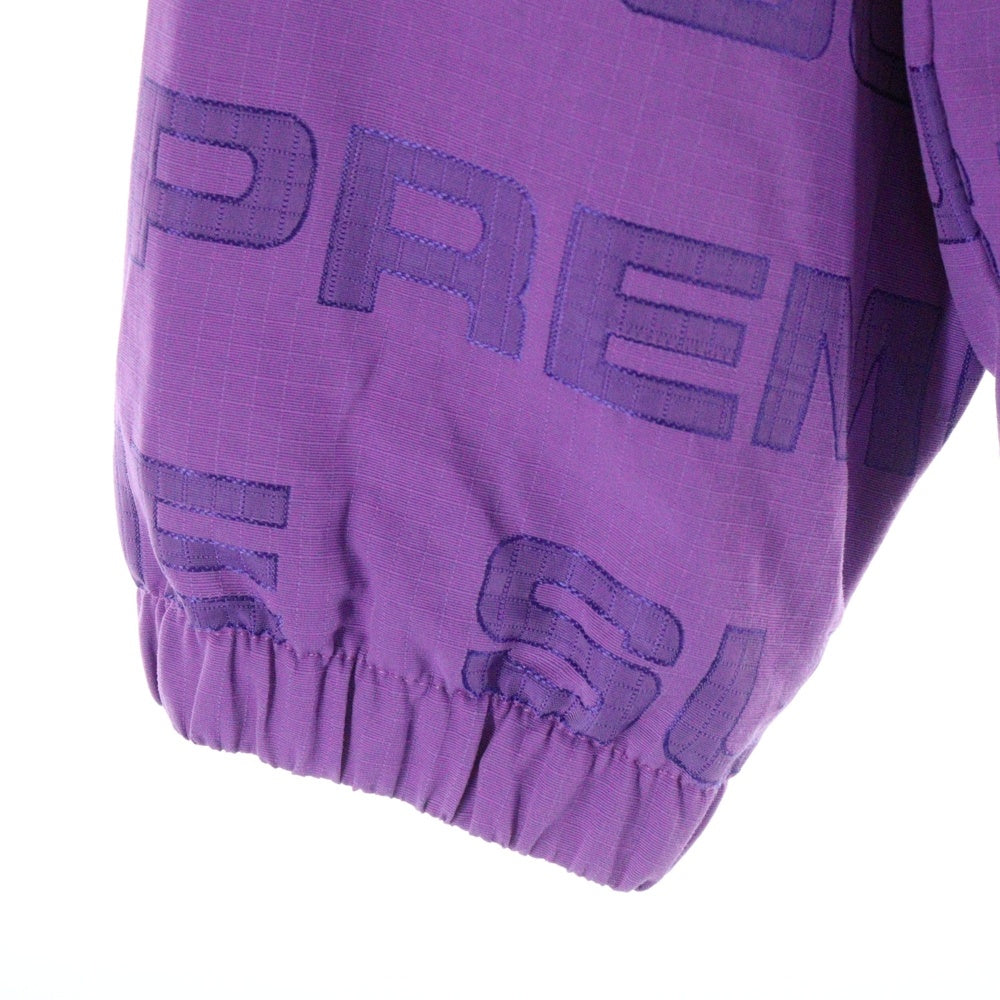 SUPREME(シュプリーム) 21AW Logo Ripstop Hooded Track Jacket ロゴ リップストップ 総柄 ジップアップ フーデッド トラックジャケット パープル