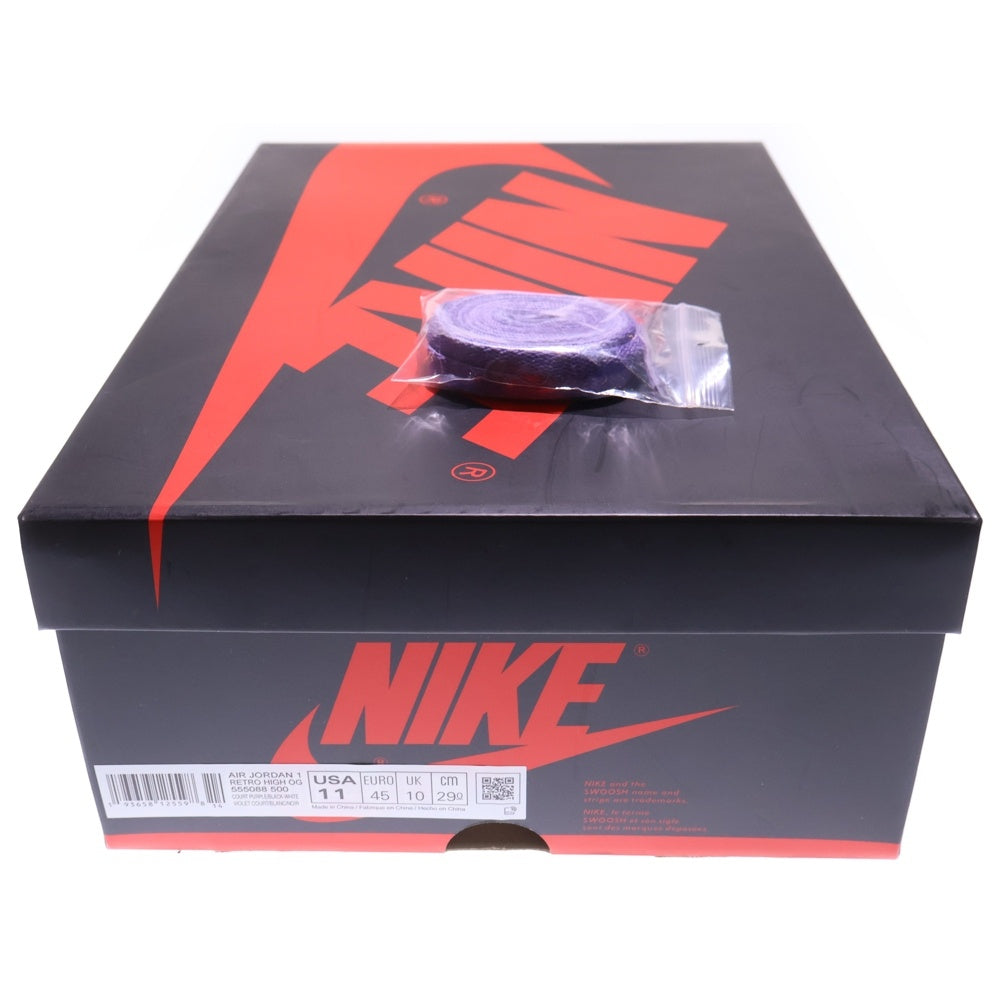 NIKE(ナイキ) AIR JORDAN 1 RETRO HIGH OG COURT PURPLE エアジョーダン1 レトロ ハイ コート パープル ハイカットスニーカー ホワイト/パープル US11/29cm 555088-500