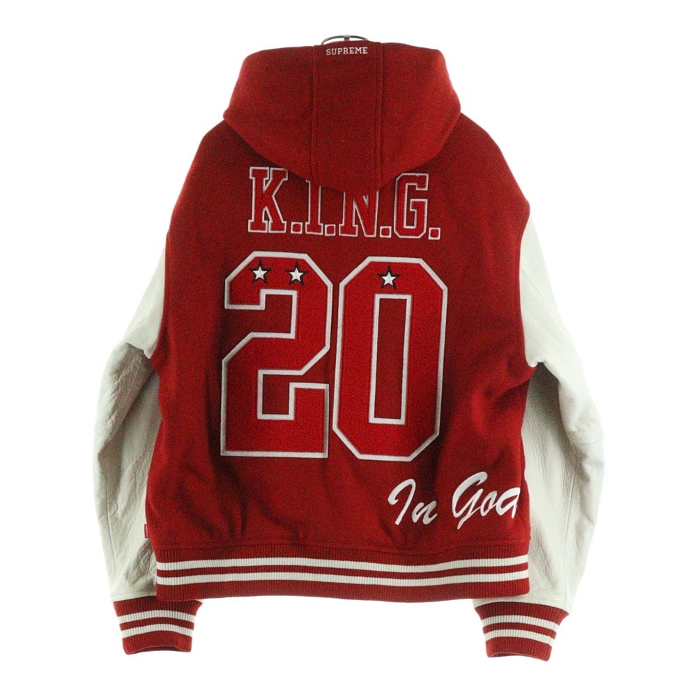 SUPREME(シュプリーム) 20AW King Hooded Varsity Jacket キングフーデッド バーシティジャケット レッド/ホワイト