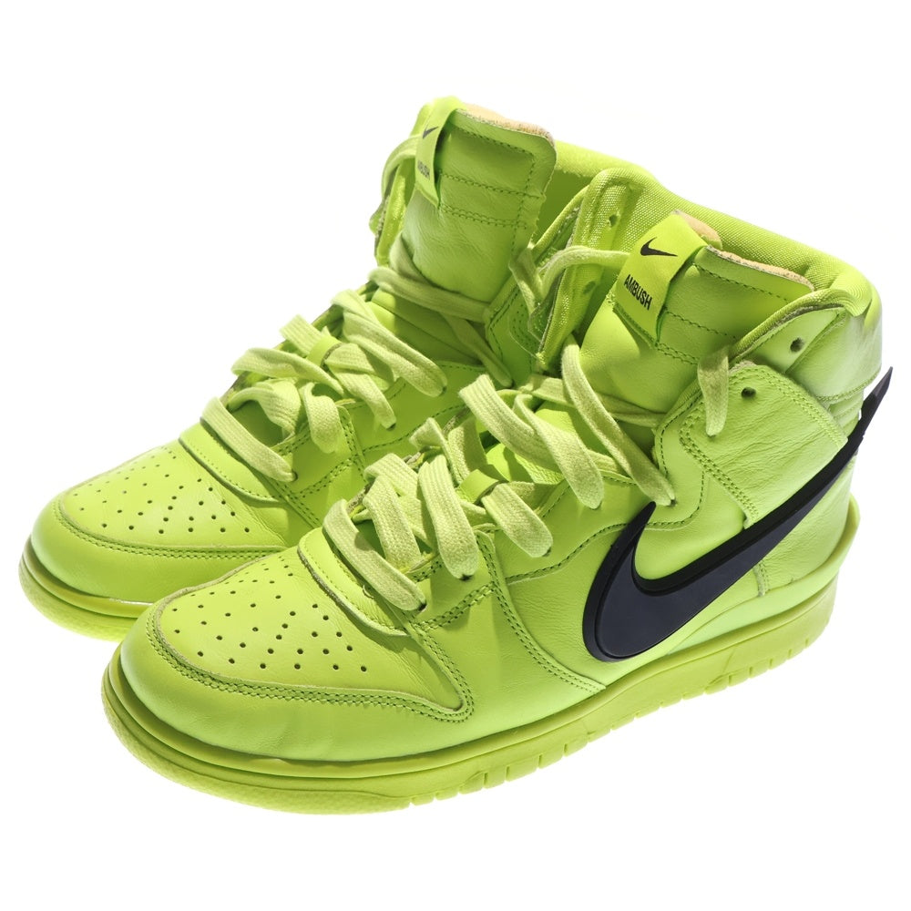 NIKE(ナイキ) ×AMBUSH DUNK HIGH FLASH LIME アンブッシュ ダンク フラッシュライム ハイカットスニーカー ネオングリーン US8/26cm CU7544-300