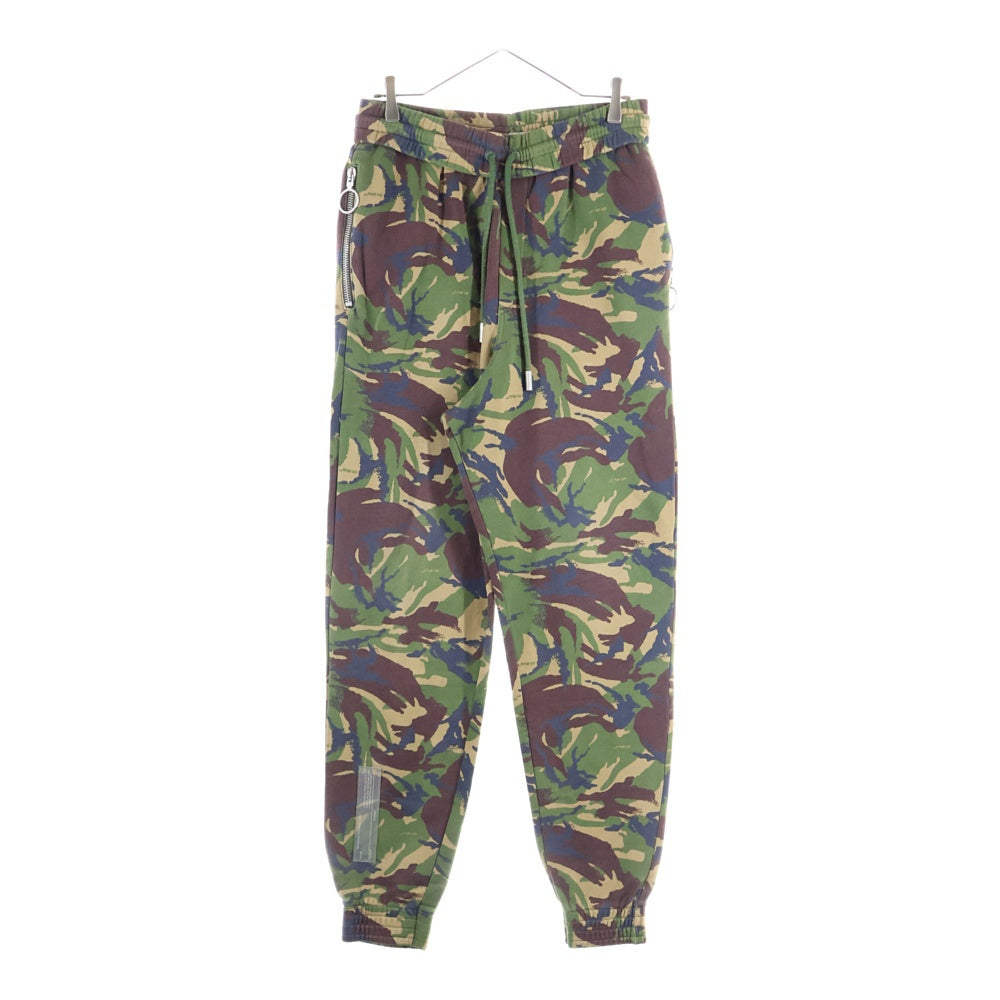 OFF-WHITE(オフホワイト) 18SS カモ柄 サイドジップポケット コットン スウェットパンツ ブラウン/カーキ OMCH007S18600022