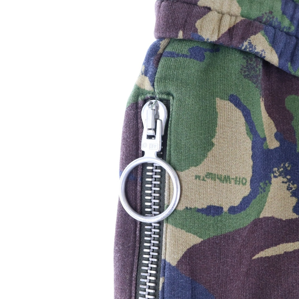 OFF-WHITE(オフホワイト) 18SS カモ柄 サイドジップポケット コットン スウェットパンツ ブラウン/カーキ OMCH007S18600022