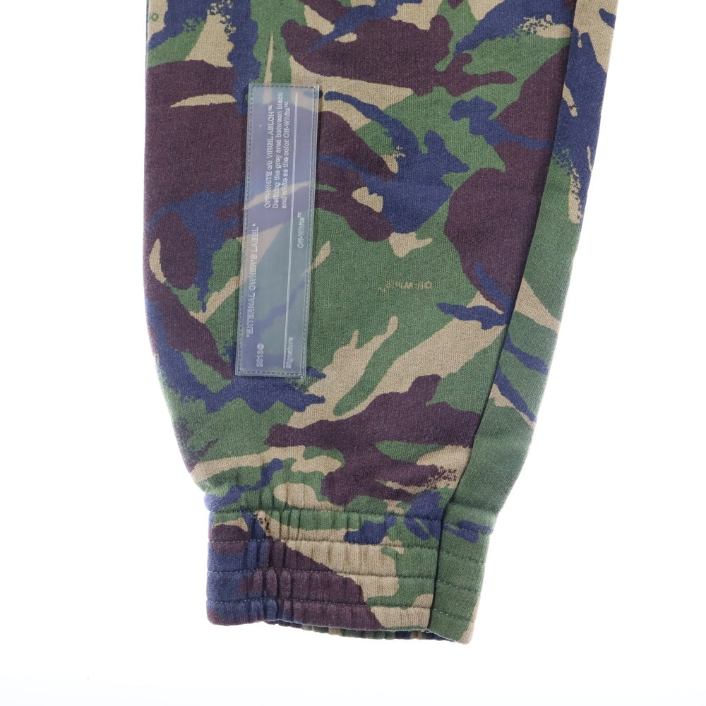 OFF-WHITE(オフホワイト) 18SS カモ柄 サイドジップポケット コットン スウェットパンツ ブラウン/カーキ OMCH007S18600022