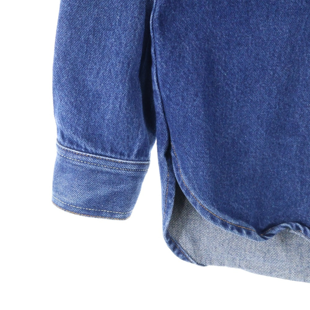 OFF-WHITE(オフホワイト) DENIM SHIRT ダメージ加工 バックプリント デニム ウエスタン長袖シャツ インディゴ