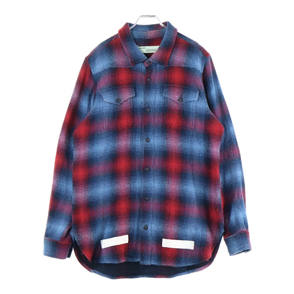 OFF-WHITE(オフホワイト) 17AW CHECK SHIRT アロープリント チェック柄 ウエスタン長袖シャツ レッド/ブルー OMGA001F17590017