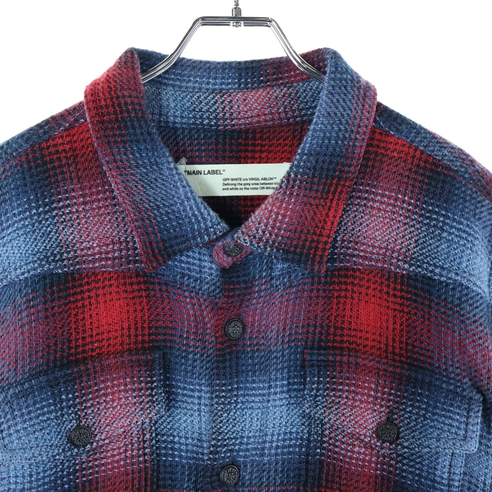 OFF-WHITE(オフホワイト) 17AW CHECK SHIRT アロープリント チェック柄 ウエスタン長袖シャツ レッド/ブルー OMGA001F17590017
