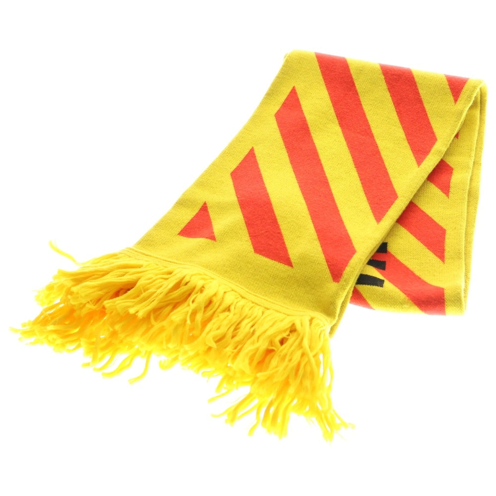 OFF-WHITE(オフホワイト) ARROWS REVERSIBLE SCARF アローズ リバーシブル スカーフ フリンジマフラー イエロー/レッド